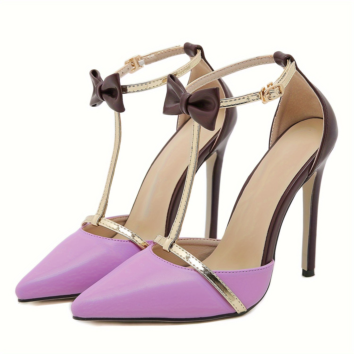 Elegant Bow-Knot Stiletto Heel Sandals for Women, Pointed Toe, Hook-and-Loop Closure, Rubber Sole, Man-Made Upper, with All-Season Versatile for Wedding and Formal Events, Huizhou-Origin